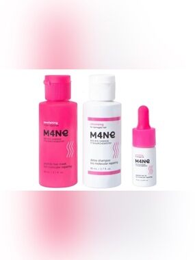 Nourishing & Cleansing Pink Hair Care Set - Detox Shampoo, Peptide Mask, Serum
